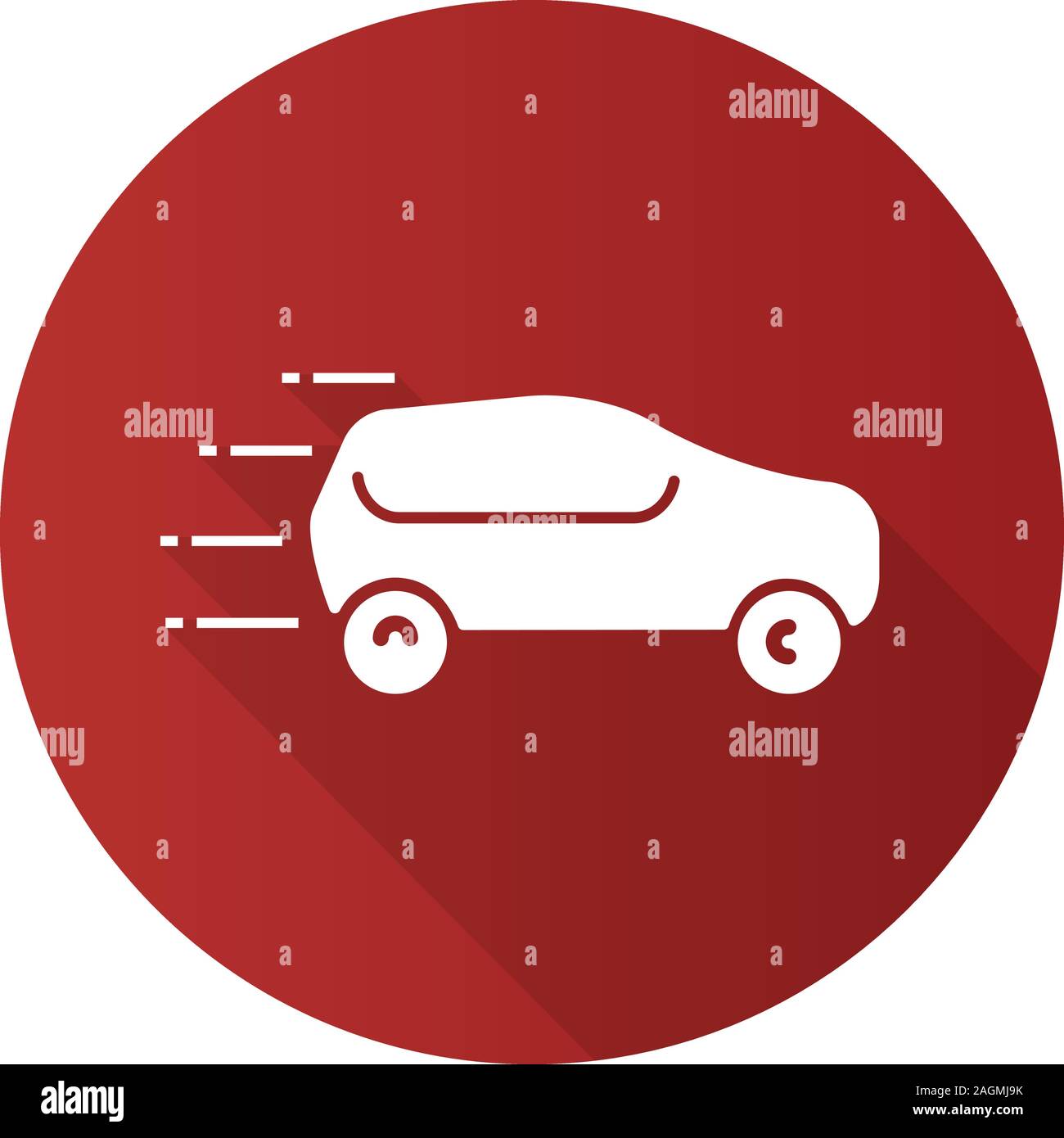 Moving car flat design long shadow glyph icon. Fast taxi. Automobile ...