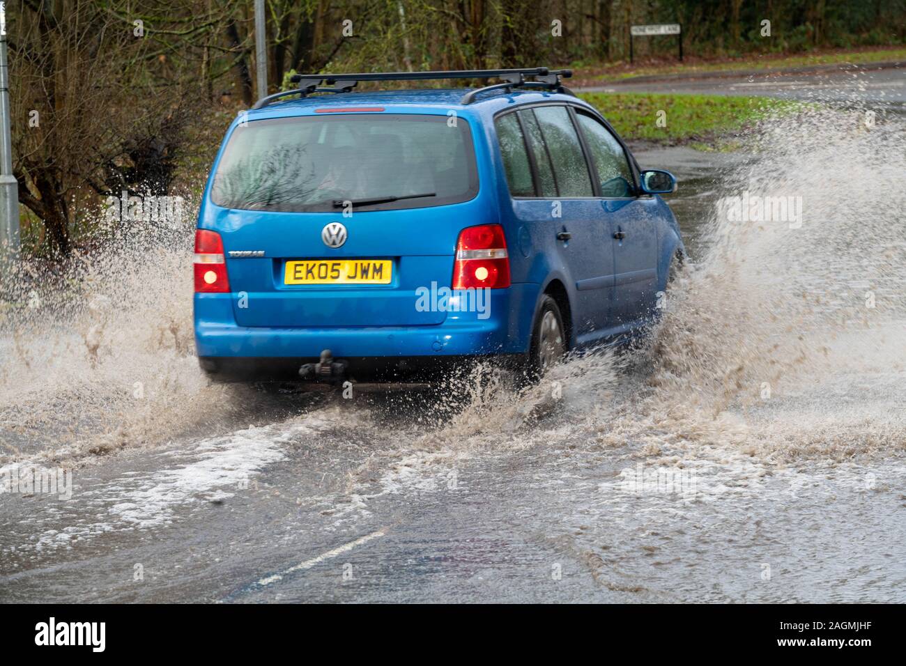 Brentwood Essex 20th Dec. 2019 UK Weather: localised flooding in Brentwood Essex UK causes traffic problems Credit Ian DavidsonAlamy Live News Stock Photo