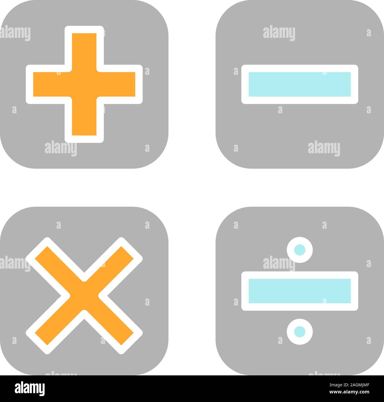 Maths symbols glyph color icon. Calculating. Elementary mathematics ...