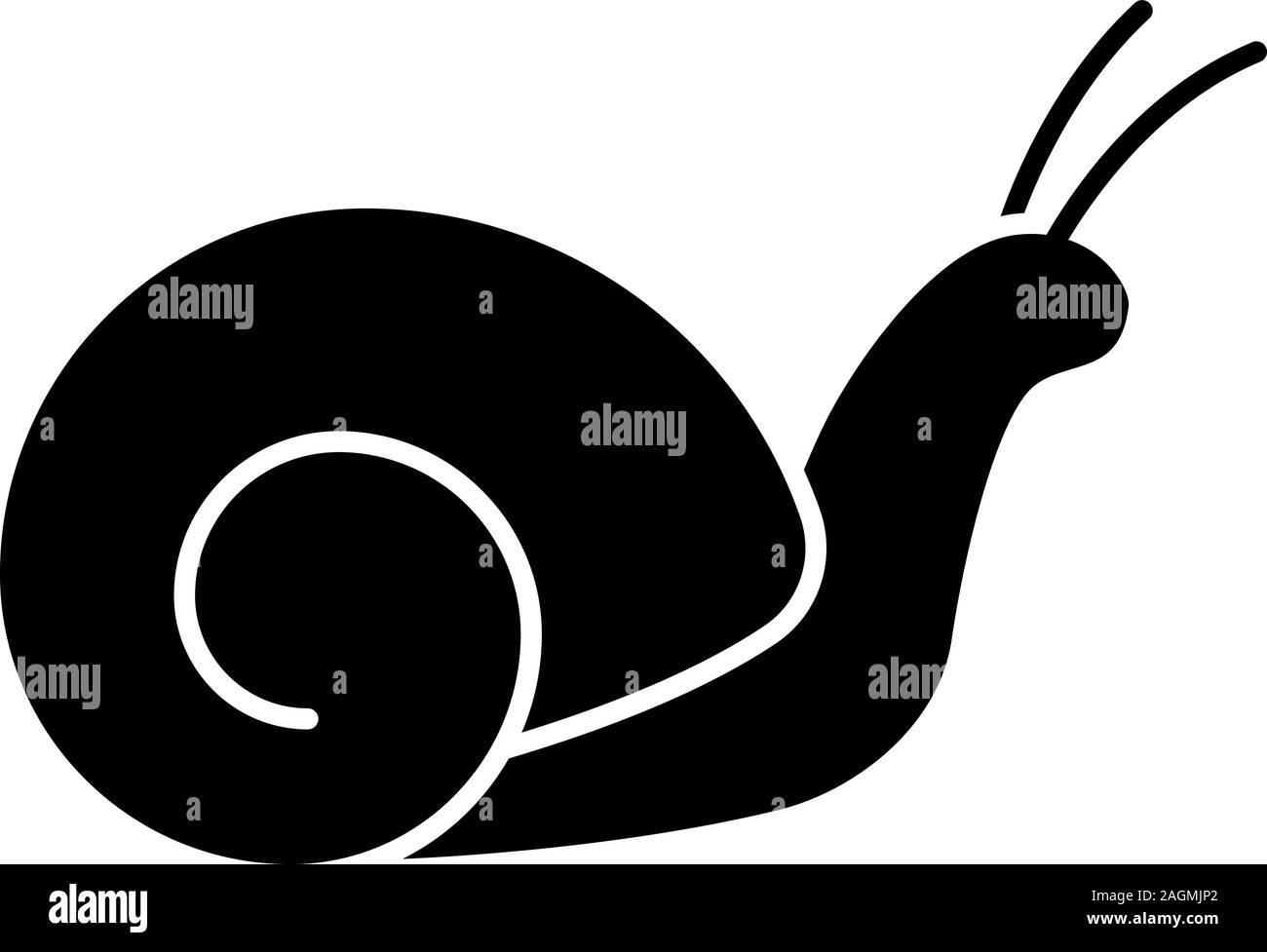 Snail glyph icon. Slow motion. Slug. Silhouette symbol. Negative space ...