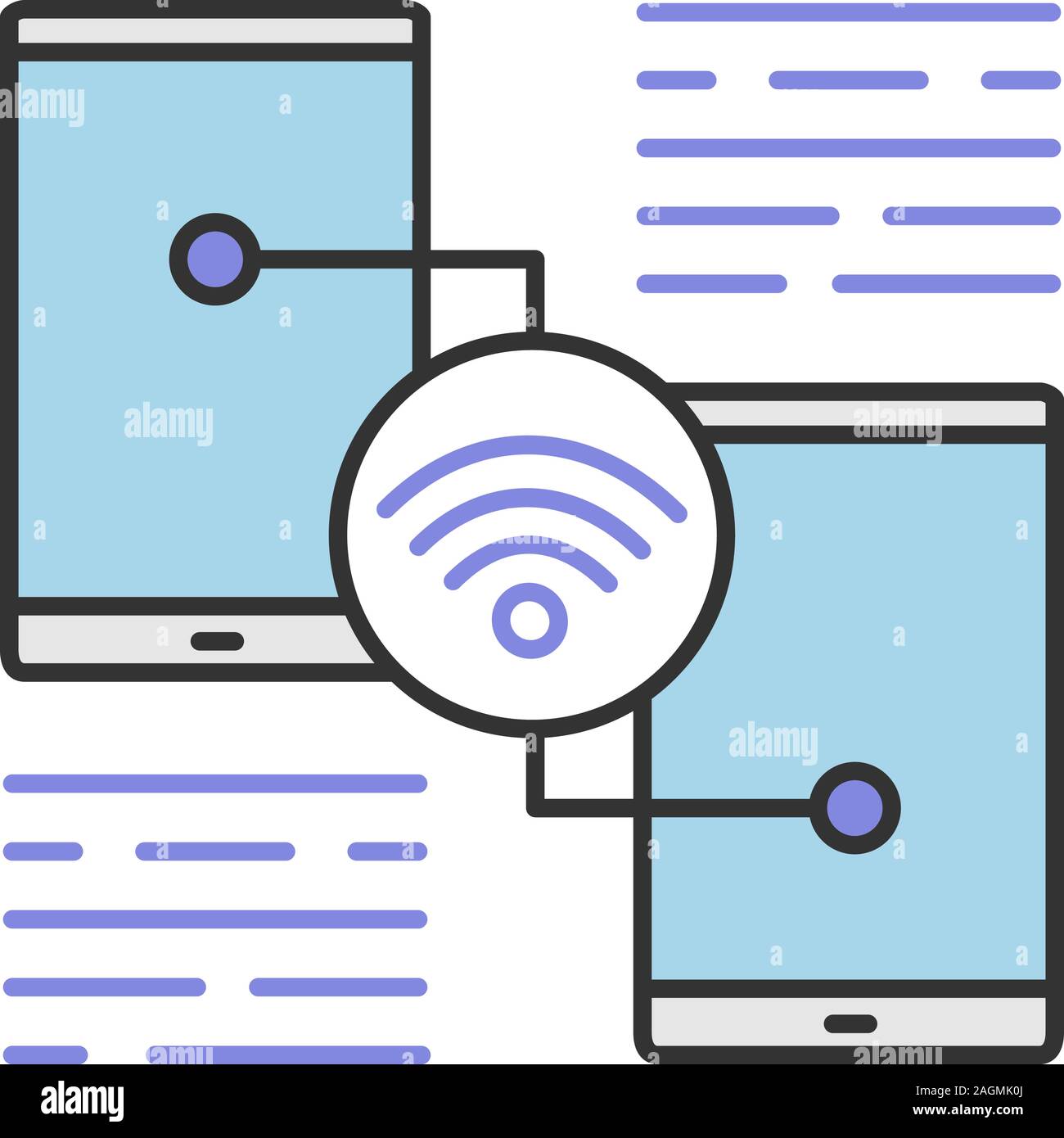 Sharing smartphone wifi color icon. Internet connection. Isolated ...