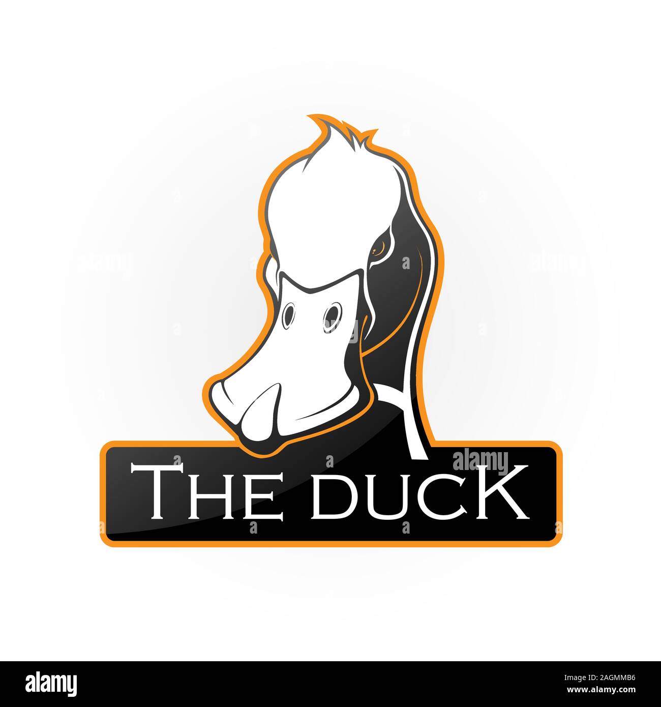 Duck on a white background. Vector duck with room for text. Stock Vector