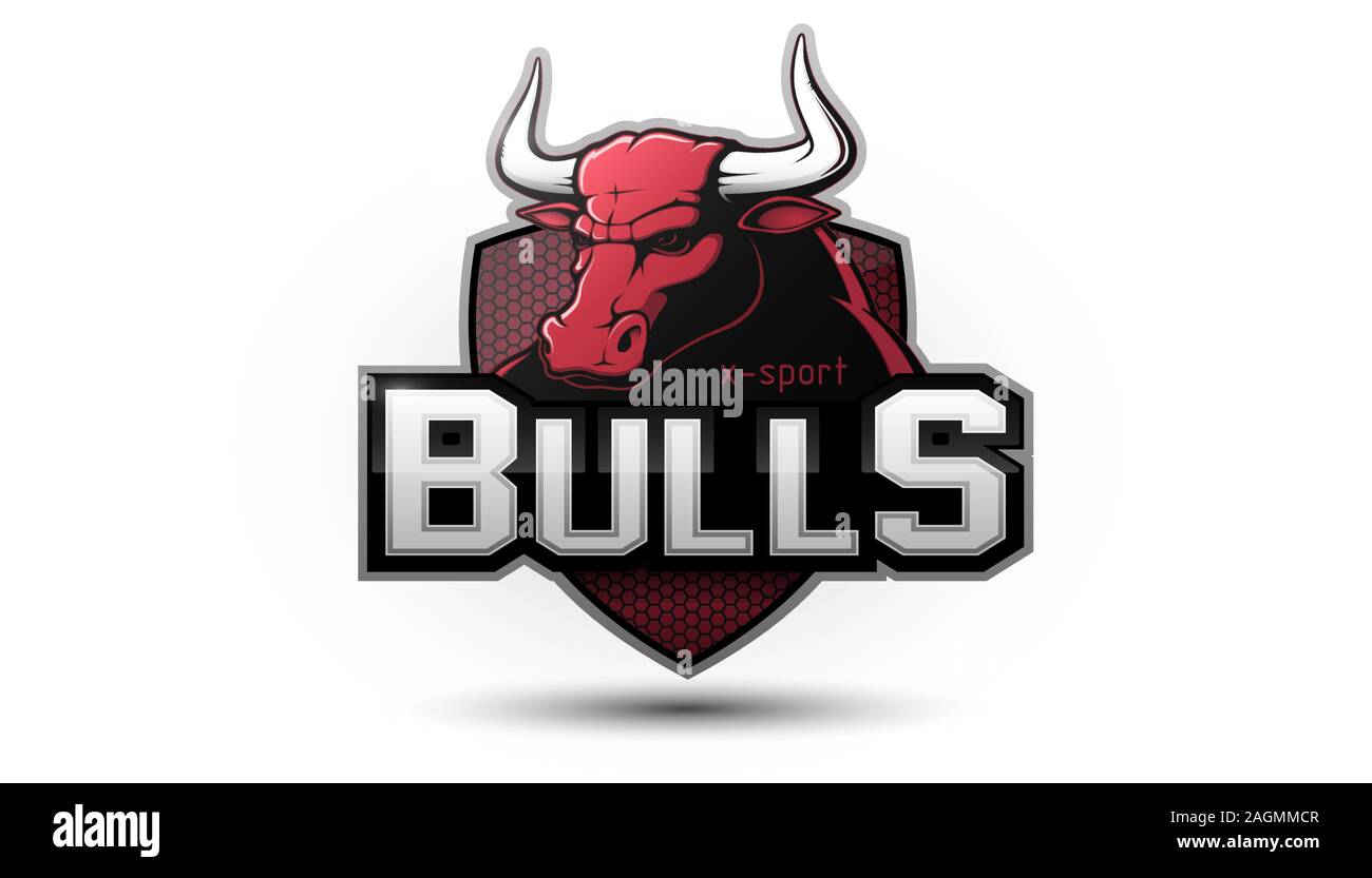Modern professional bull logo for a sport team. Vector logo on a white background. Stock Vector