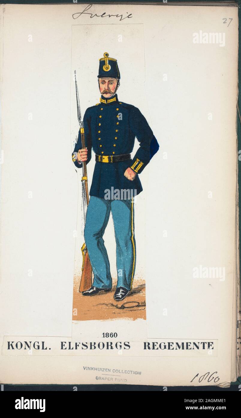 Norway and Sweden soldier, 1860.; Norway and Sweden soldier, 1860 Stock