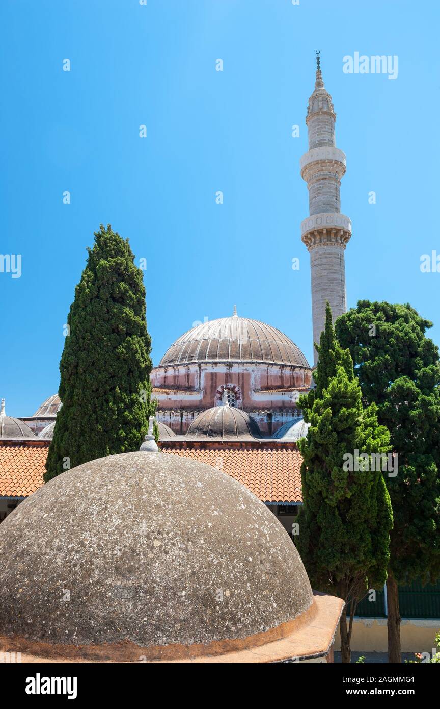 Suleiman Mosque, Rhodes, Rhodes, Greece, Europe Stock Photo