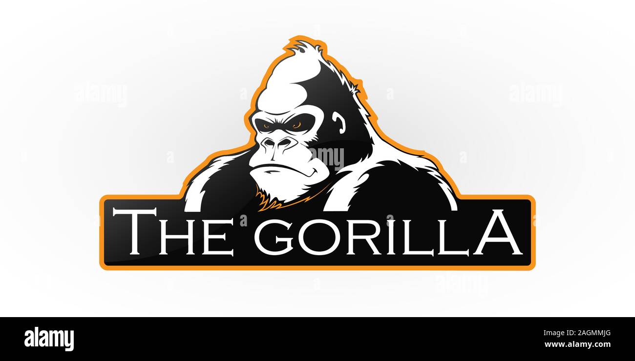 Gorilla on a white background. Vector gorilla with room for text. Stock Vector