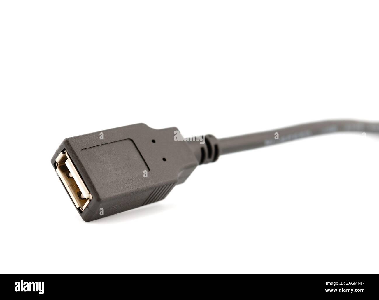 USB (Universal Serial Bus) connectors, cable. Isolated on white