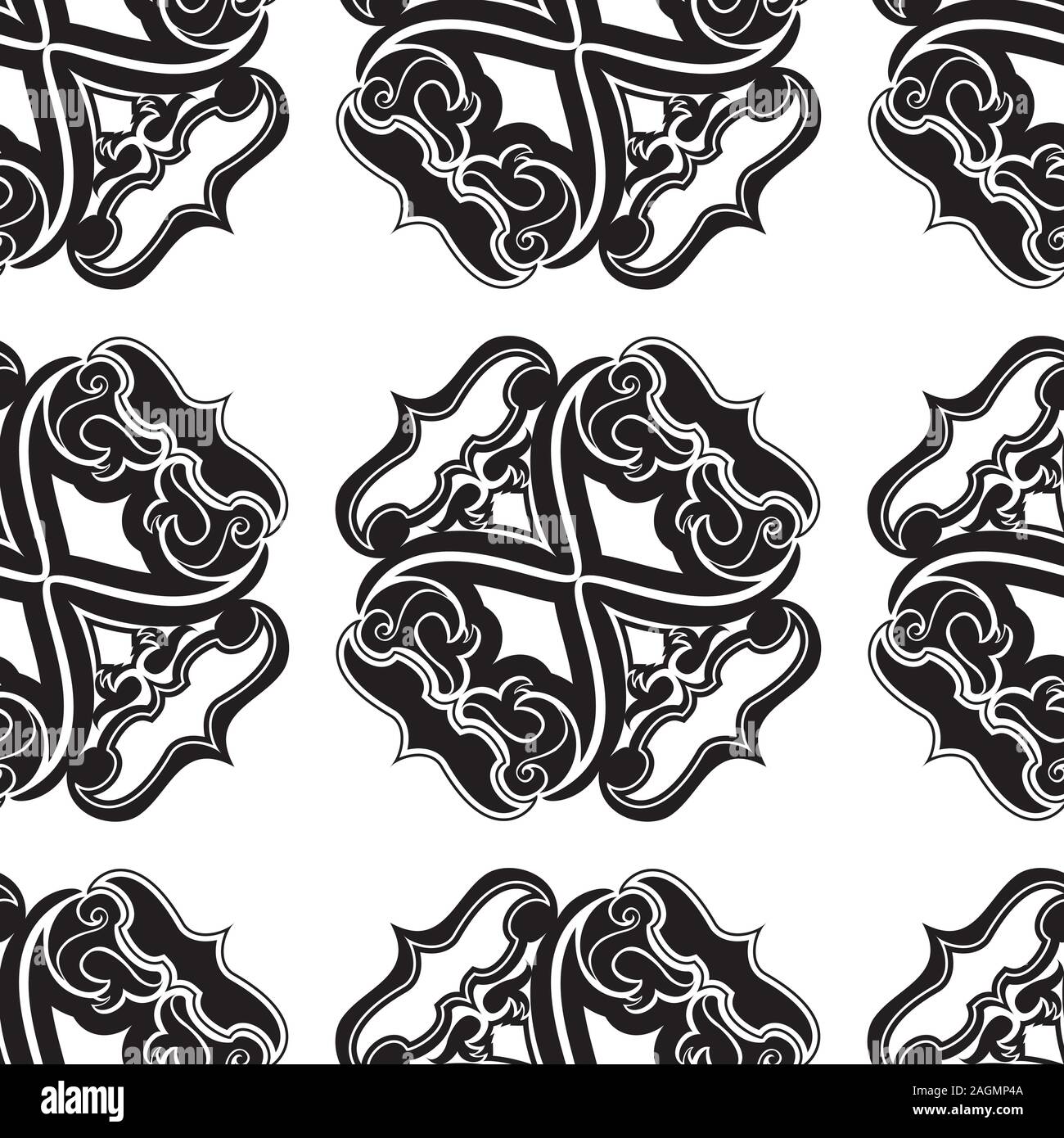 Black seamless vector pattern from geometric and abstract elements ...