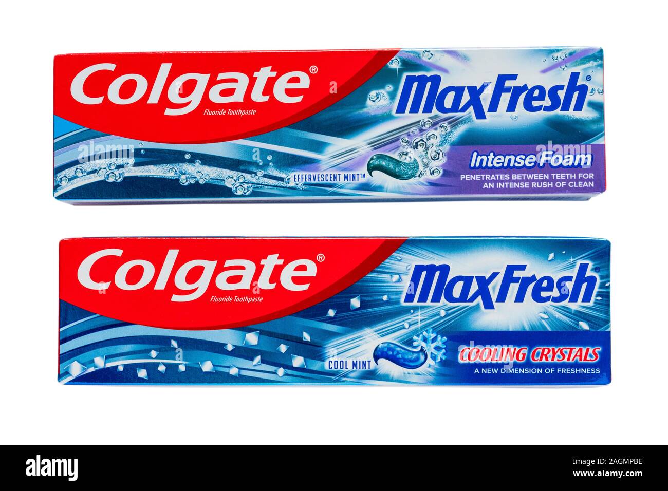 Colgate fluoride toothpaste maxfresh with cooling crystals hires stock
