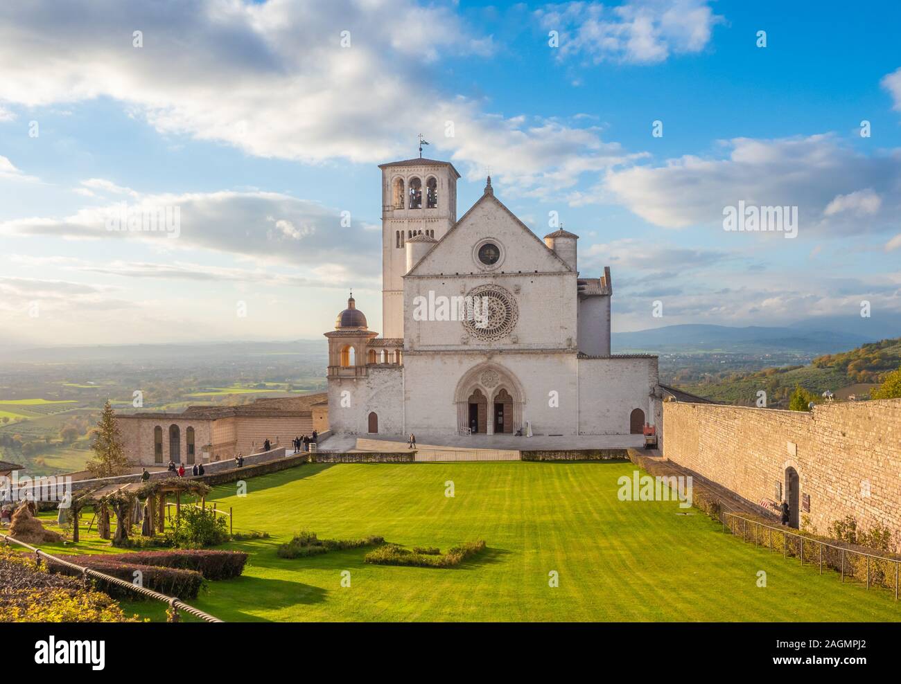 Assisi, Umbria (Italy) - The awesome medieval stone town in Umbria region, with the famous Saint Francis sanctuary, during Christmas holidays. Stock Photo