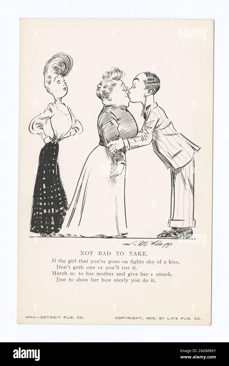 Postcard series number: 14153 1905+. Includes the 'Life' cartoon series ...