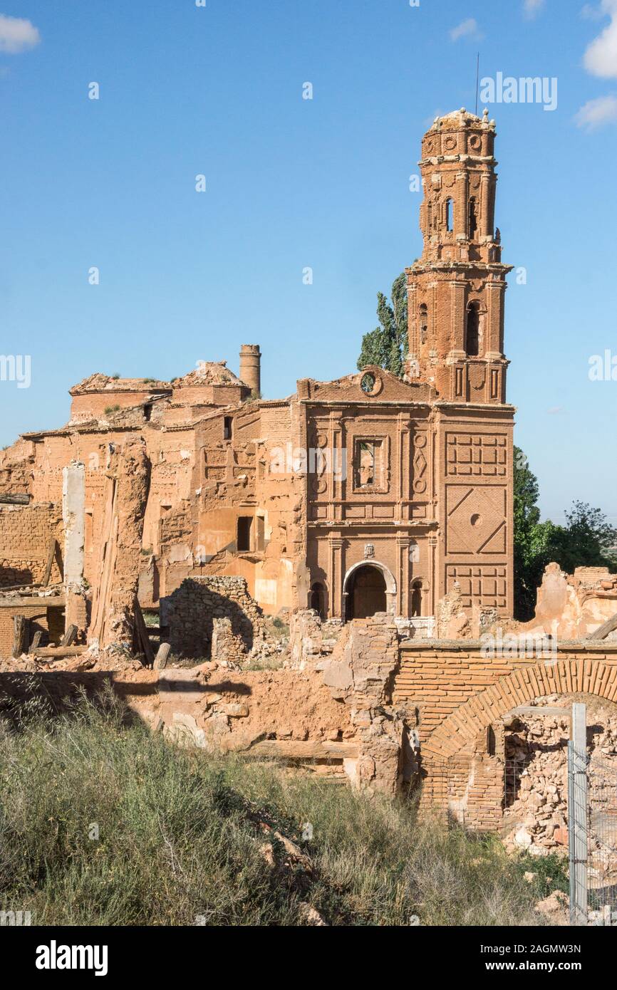 Spanish civil war.19361939.The bombed out Basque town of Belchite in