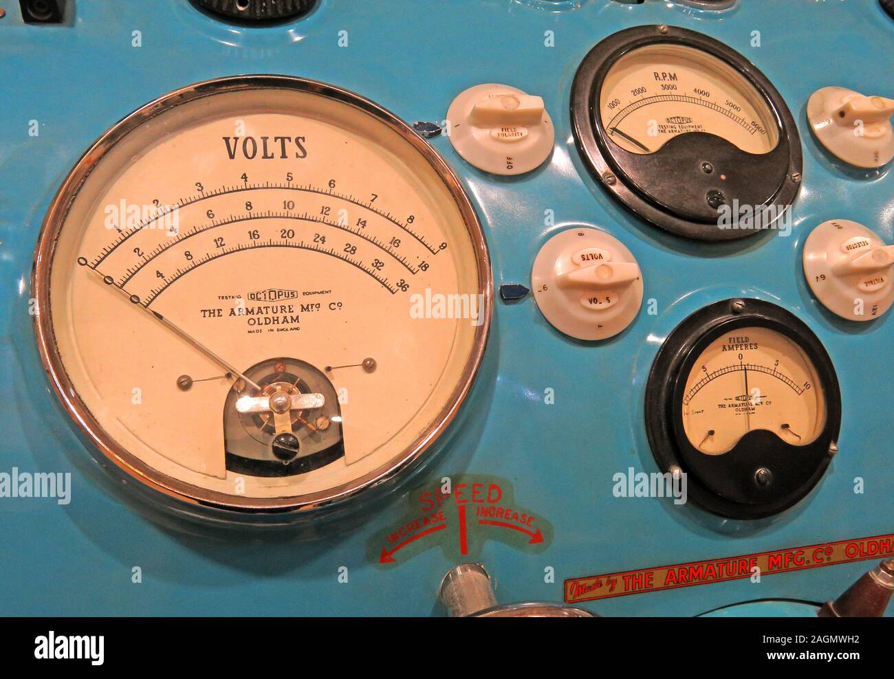 Octopus Testing Oldham Armature Mfg Co instruments, testing kit,dials and meters,volts,voltmeter Stock Photo