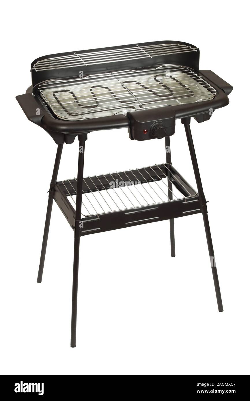 Electric barbecue grill isolated on white background Stock Photo