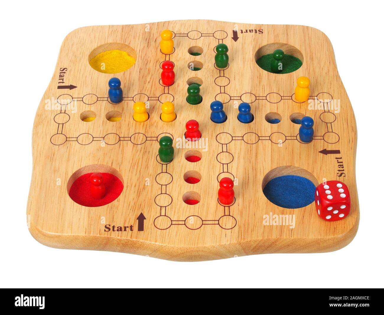 Ludo board game with die and pieces Stock Photo