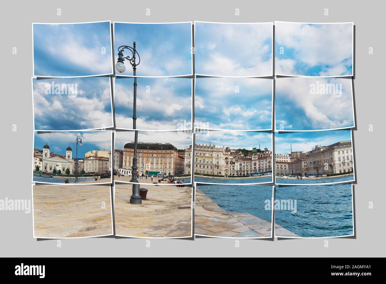 View from the Molo Audace quay to Trieste, Friuli-Venezia Giulia, Italy, Europe Stock Photo