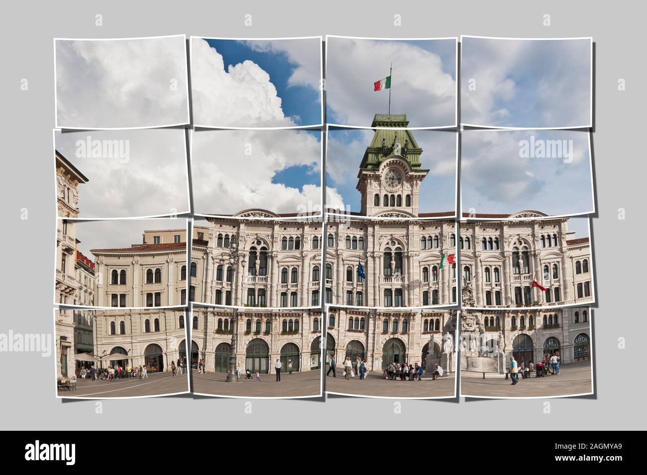 The town hall, Palazzo del Muniucipio, is located at Piazza Unita d'Italia (Italian Unity Square). . Trieste, Friuli-Venezia Giulia, Italy, Europe Stock Photo
