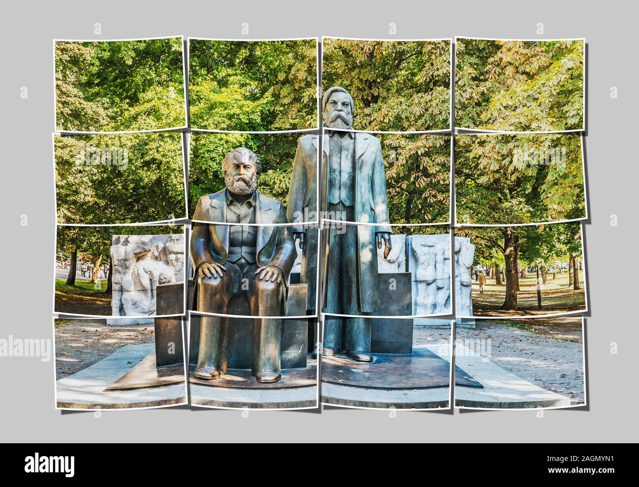 The monument of Karl Marx and Friedrich Engels is located in the Berlin, Germany, Europe Stock Photo