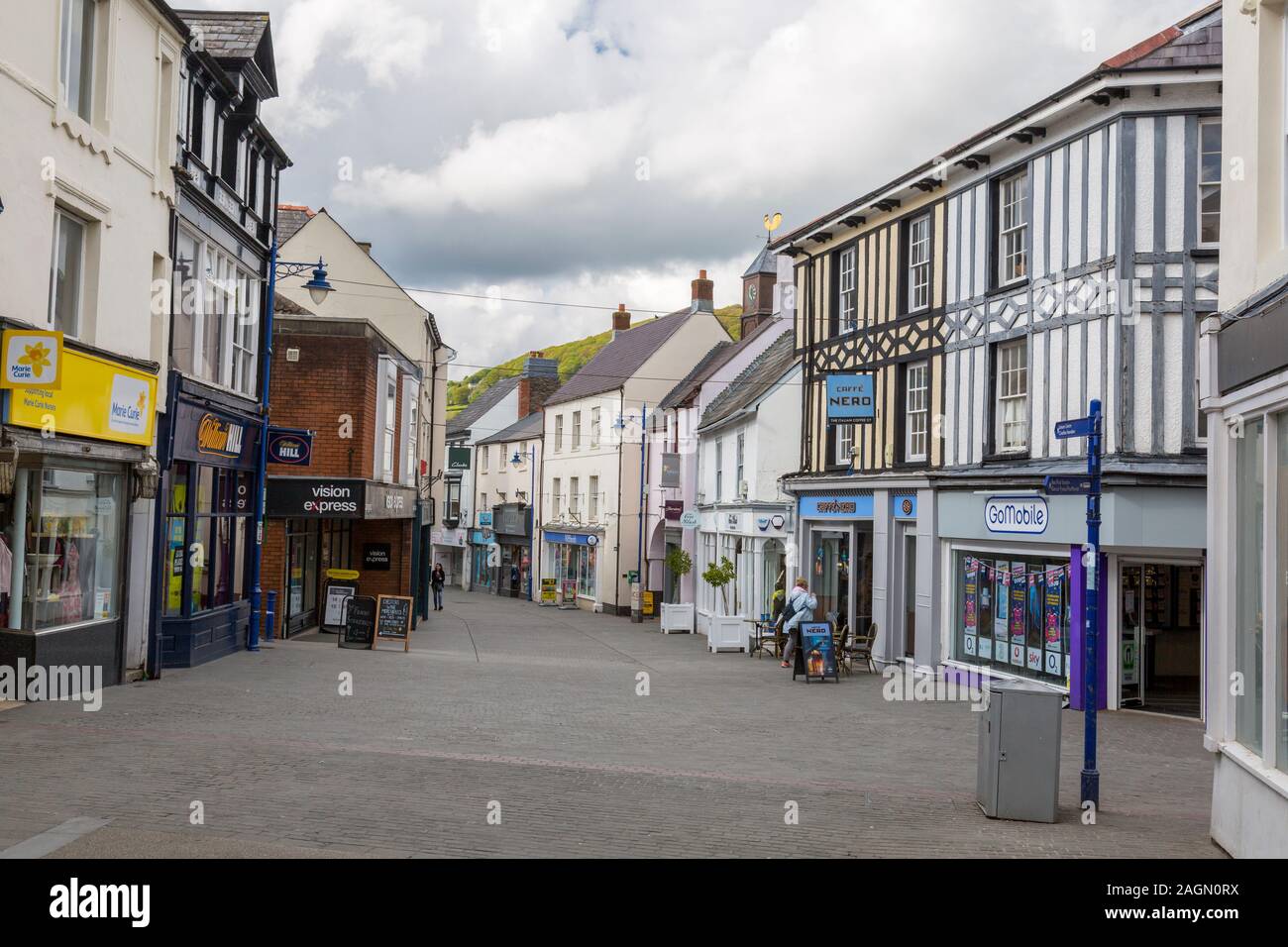 A colourful assortment of shop fronts in the pedestrianised Frogmore