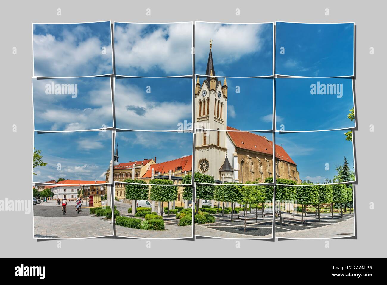 The Church of Our Lady of Hungary is located on the main square Fo Ter in Keszthely, Zala county, Western Transdanubia, Hungary, Europe Stock Photo