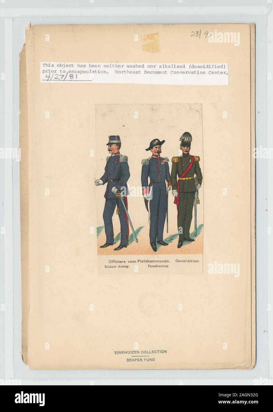 Draper Fund; Offiziere vom Platzkommando, Kleiner Anzug, Paradeanzug, Generalstab Stock Photo