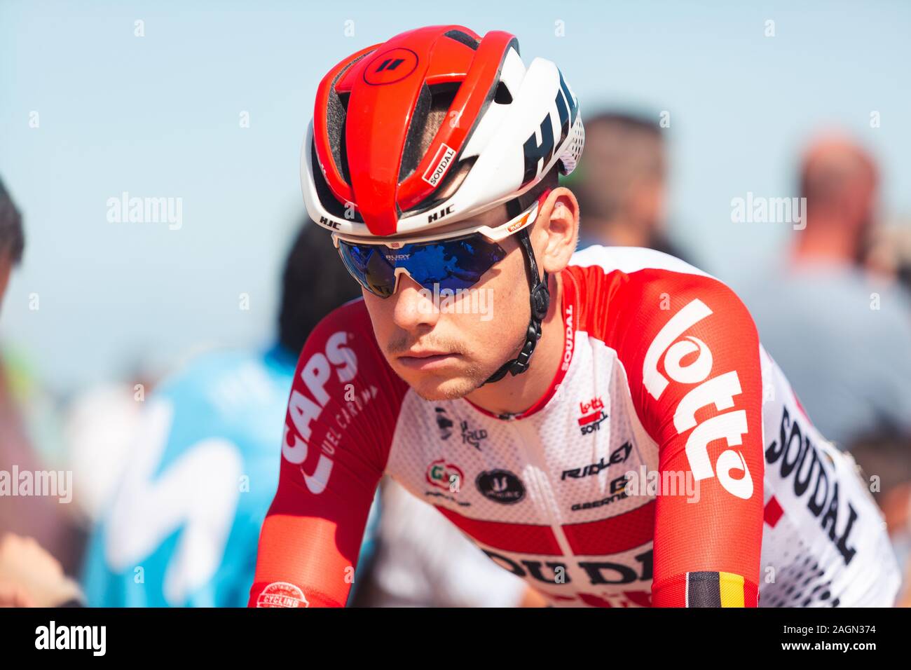 San Vicente de la Barquera, Spain-September 7, 2019: Harm VANHOUCKE, cyclist of the LOTTO SOUDAL Team during stage 14 of La Vuelta a España. Stock Photo