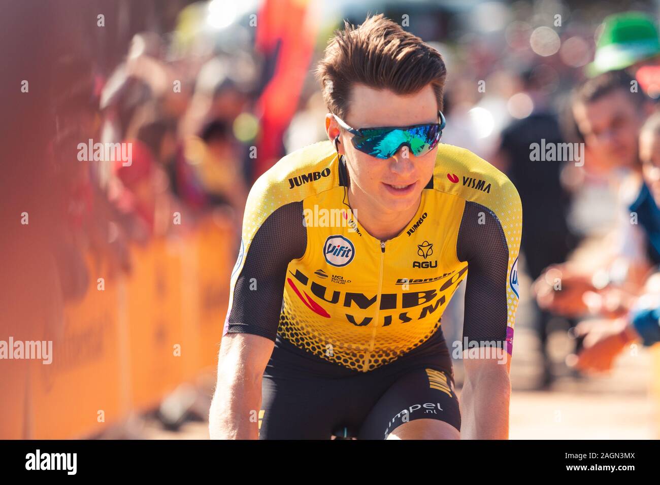 San Vicente de la Barquera, Spain-September 7, 2019: Neilson POWLESS, cyclist of the Jumbo-Visma Team during stage 14 of La Vuelta a España. Stock Photo