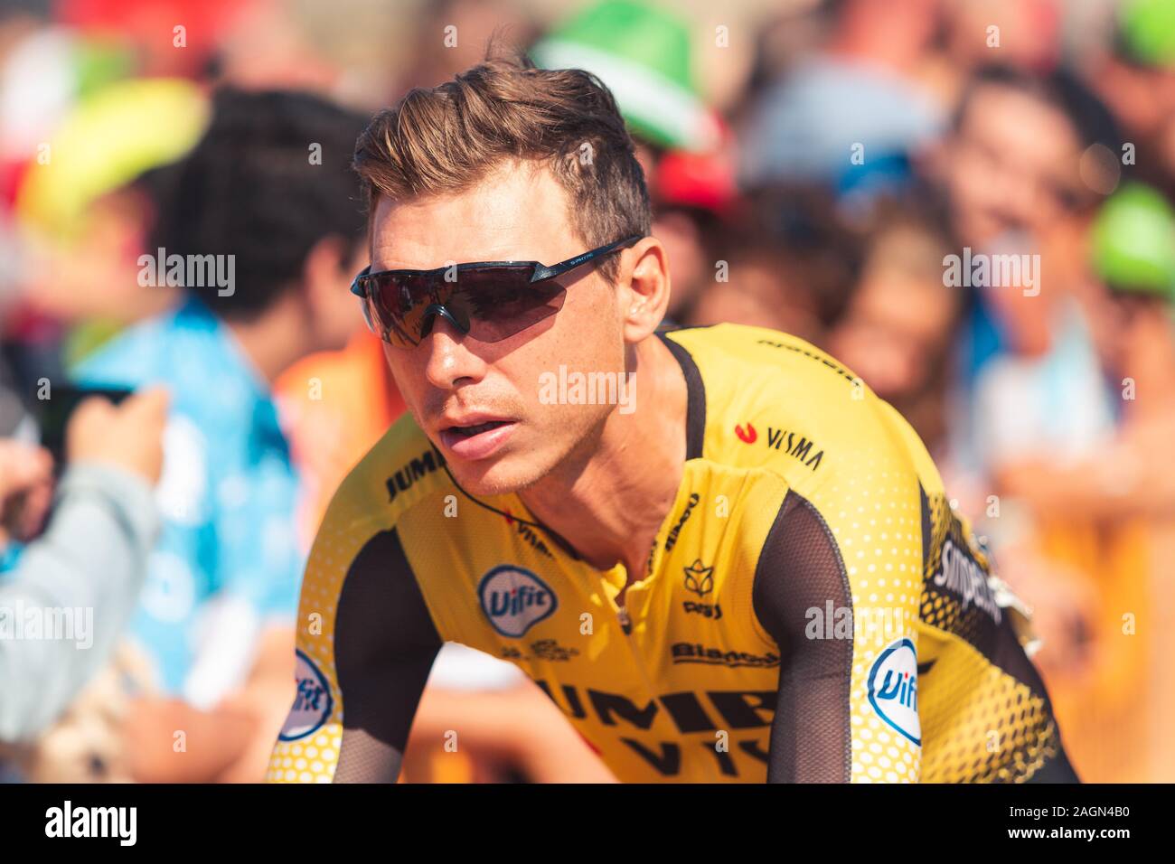 San Vicente de la Barquera, Spain-September 7, 2019: Tony MARTIN, cyclist of the Jumbo-Visma Team during stage 14 of La Vuelta a España. Stock Photo