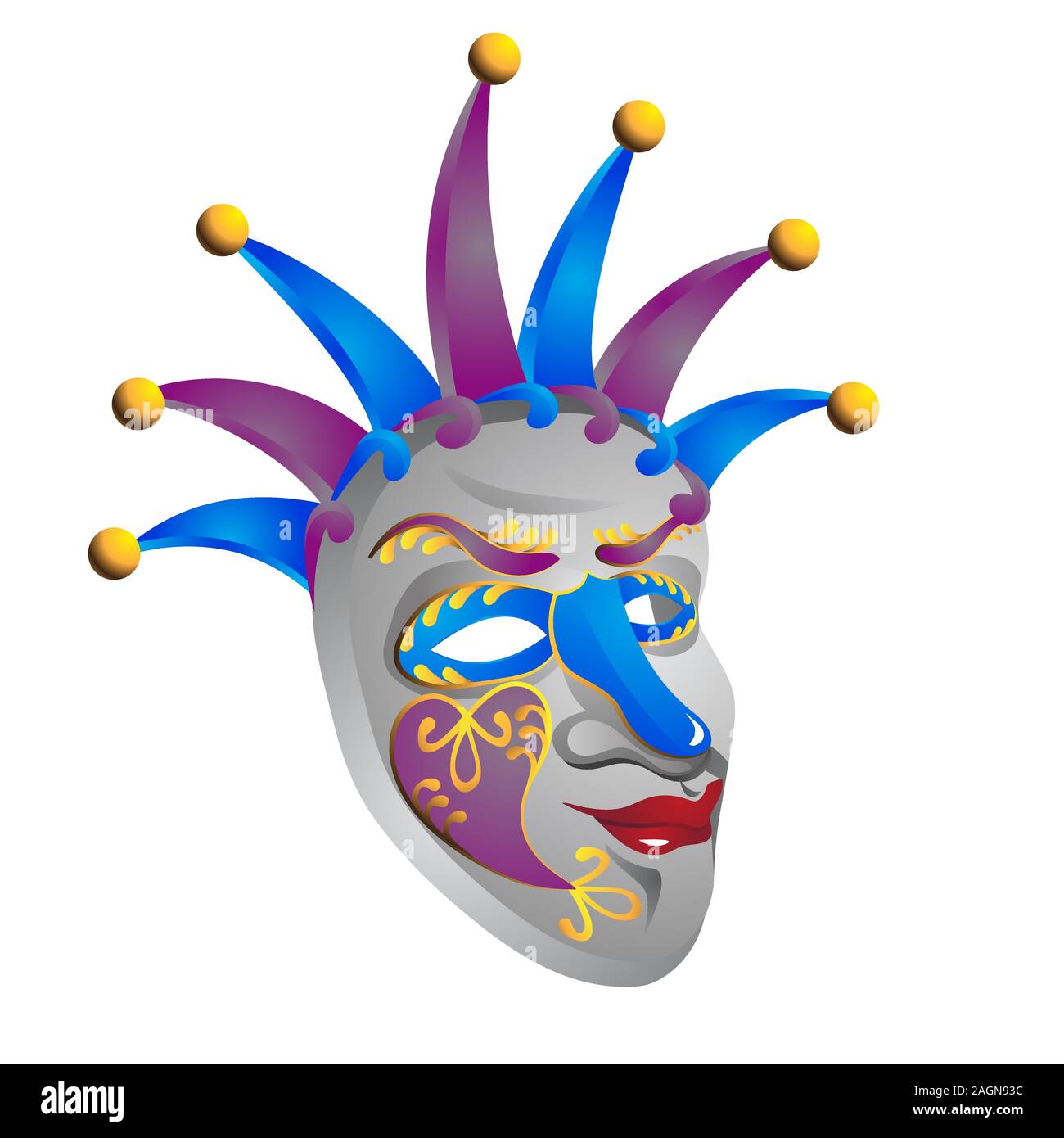Carnival mask on a white isolated background. Vector image Stock Vector