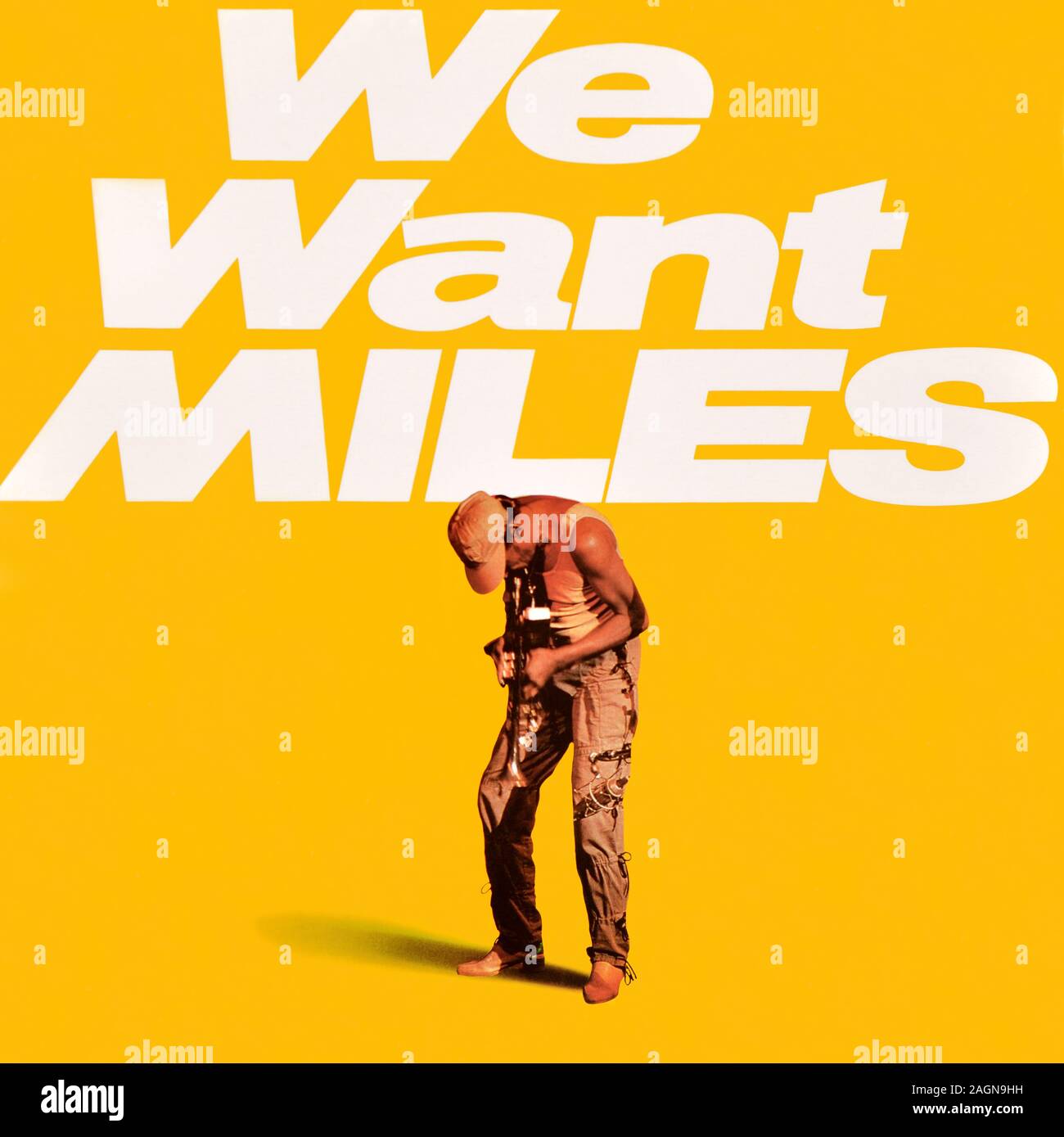 Miles Davis - original vinyl album cover - We Want Miles - 1982 Stock Photo