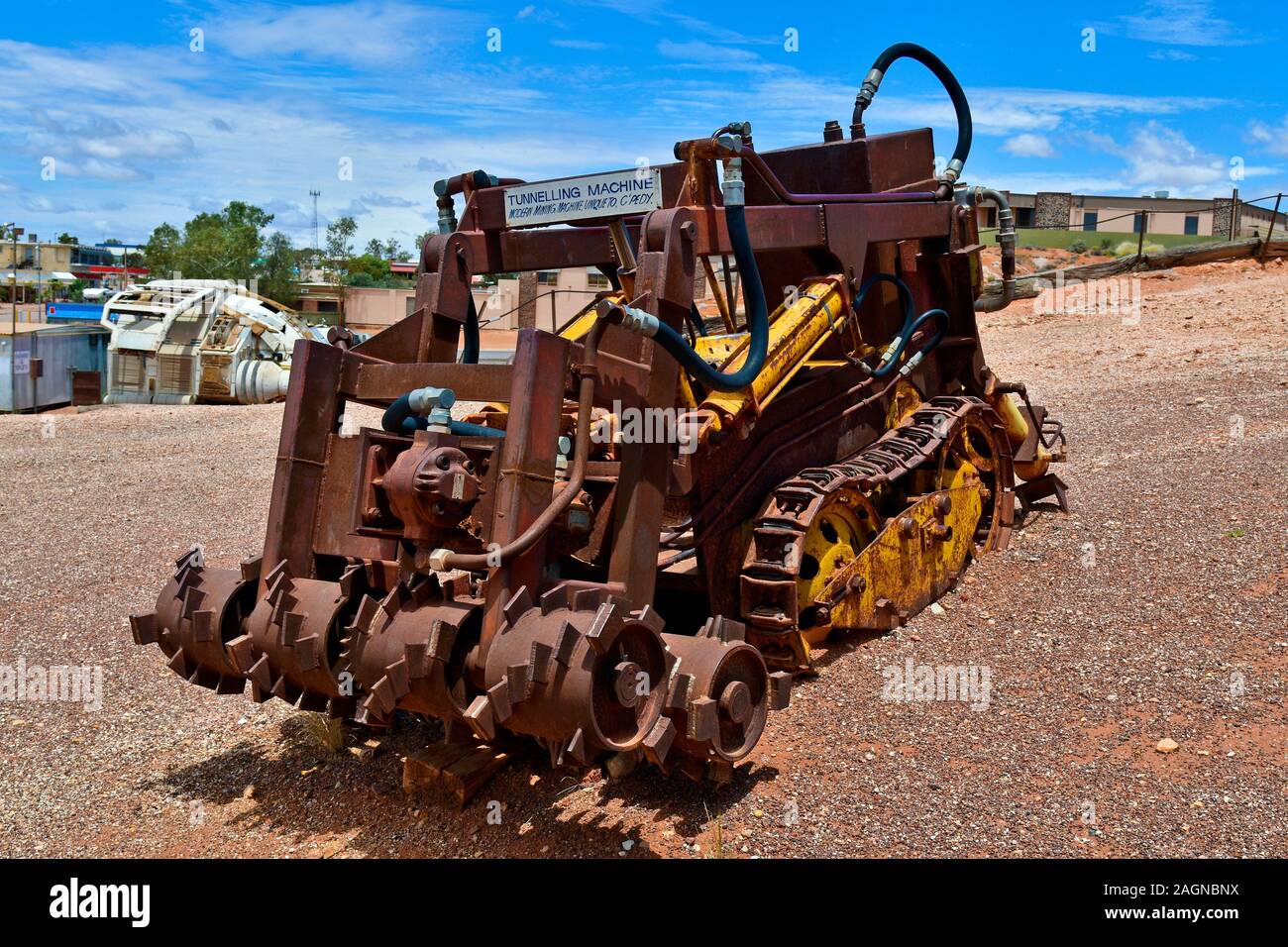Australia, vintage tunneling machine for opal industry in Coober Pedy ...