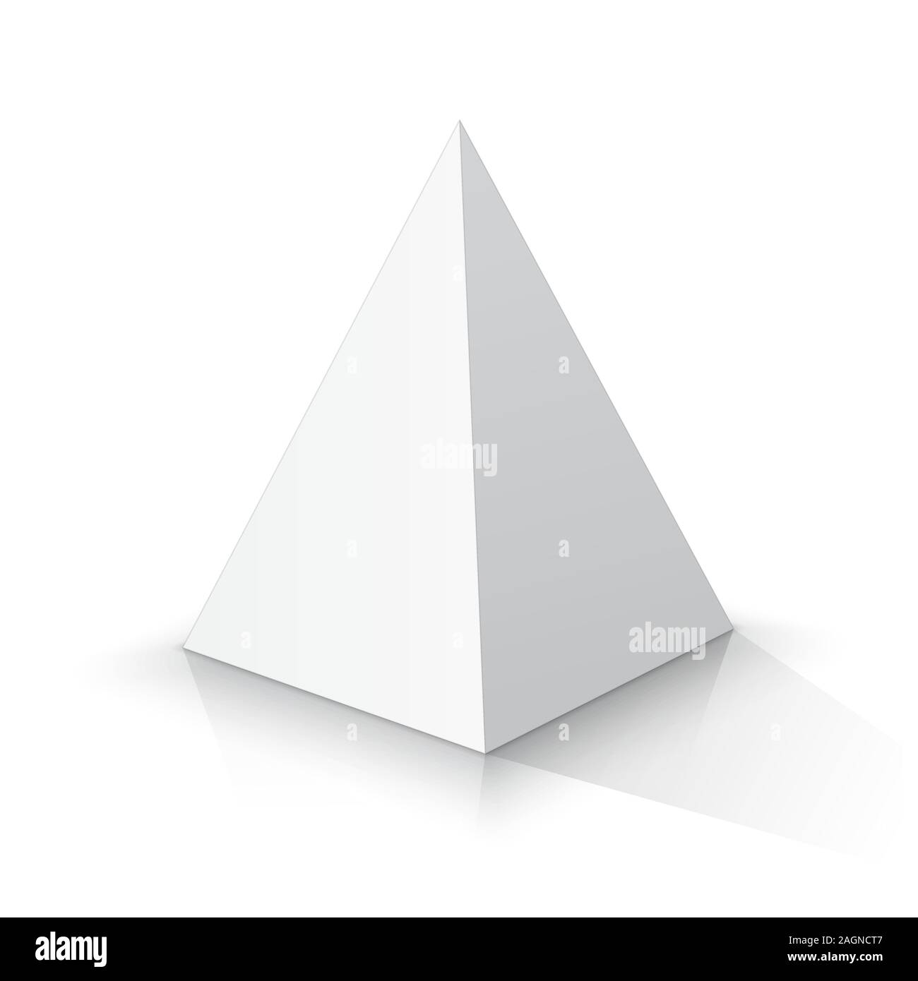 White square pyramid on a white background. Vector illustration Stock ...