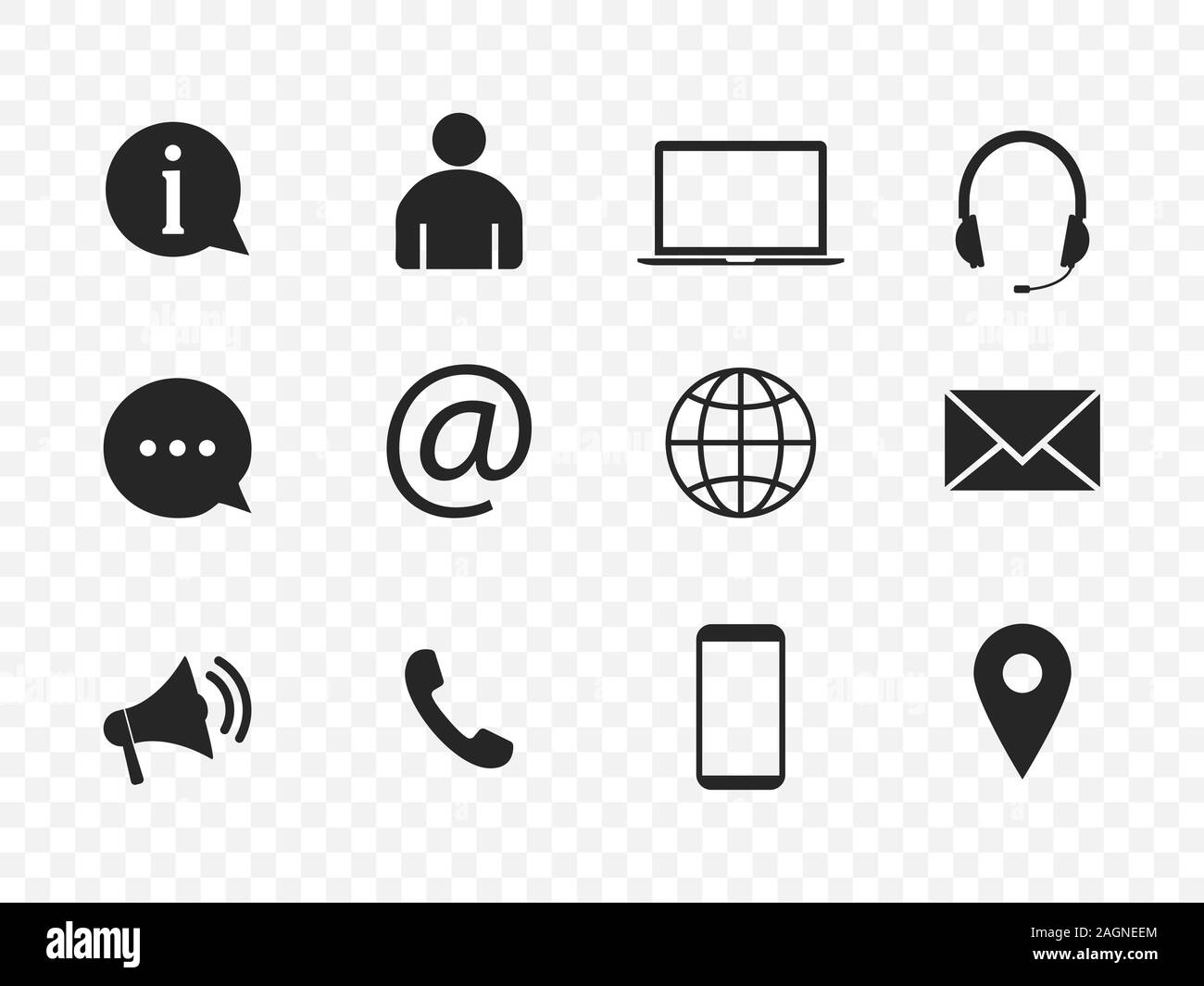 Contact Icon set. Vector illustrations. Flat design Stock Vector Image ...