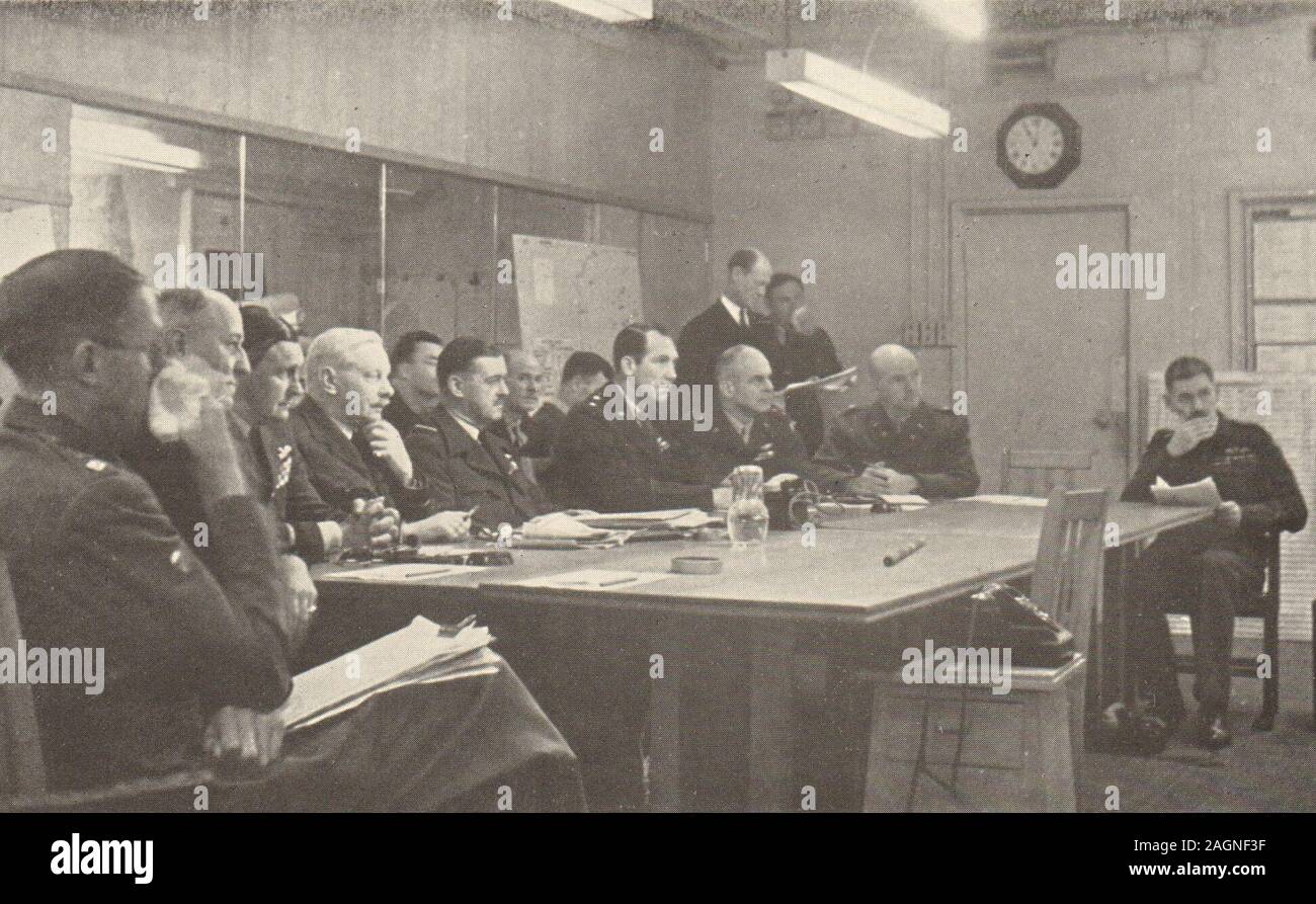 Allied Expeditionary Air Force daily conference August 1944. WW2. D-Day 1954 Stock Photo