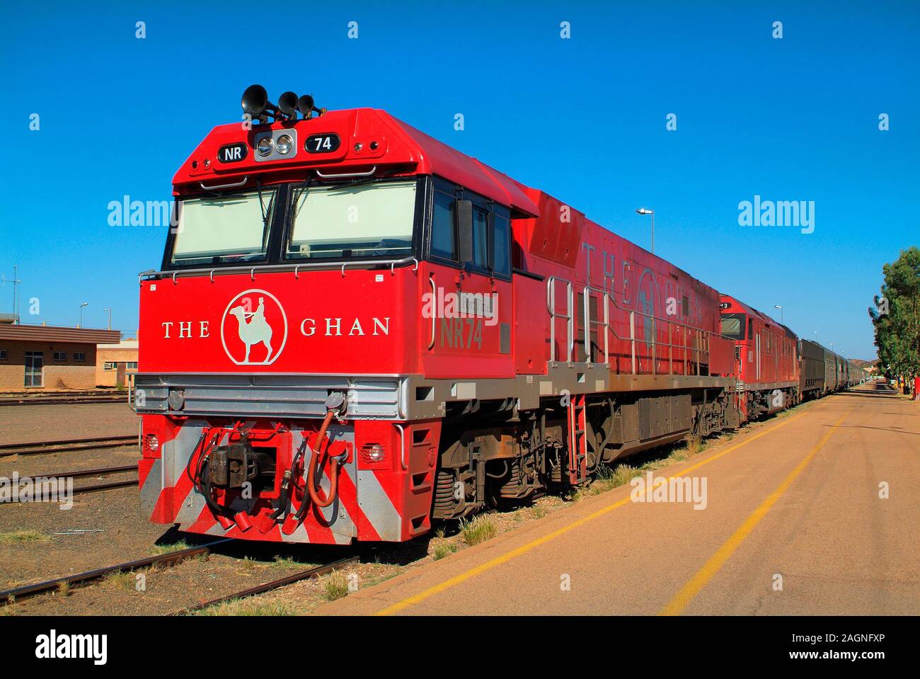 Alice Springs, Australia - February 28, 2008: The Ghan - train through ...