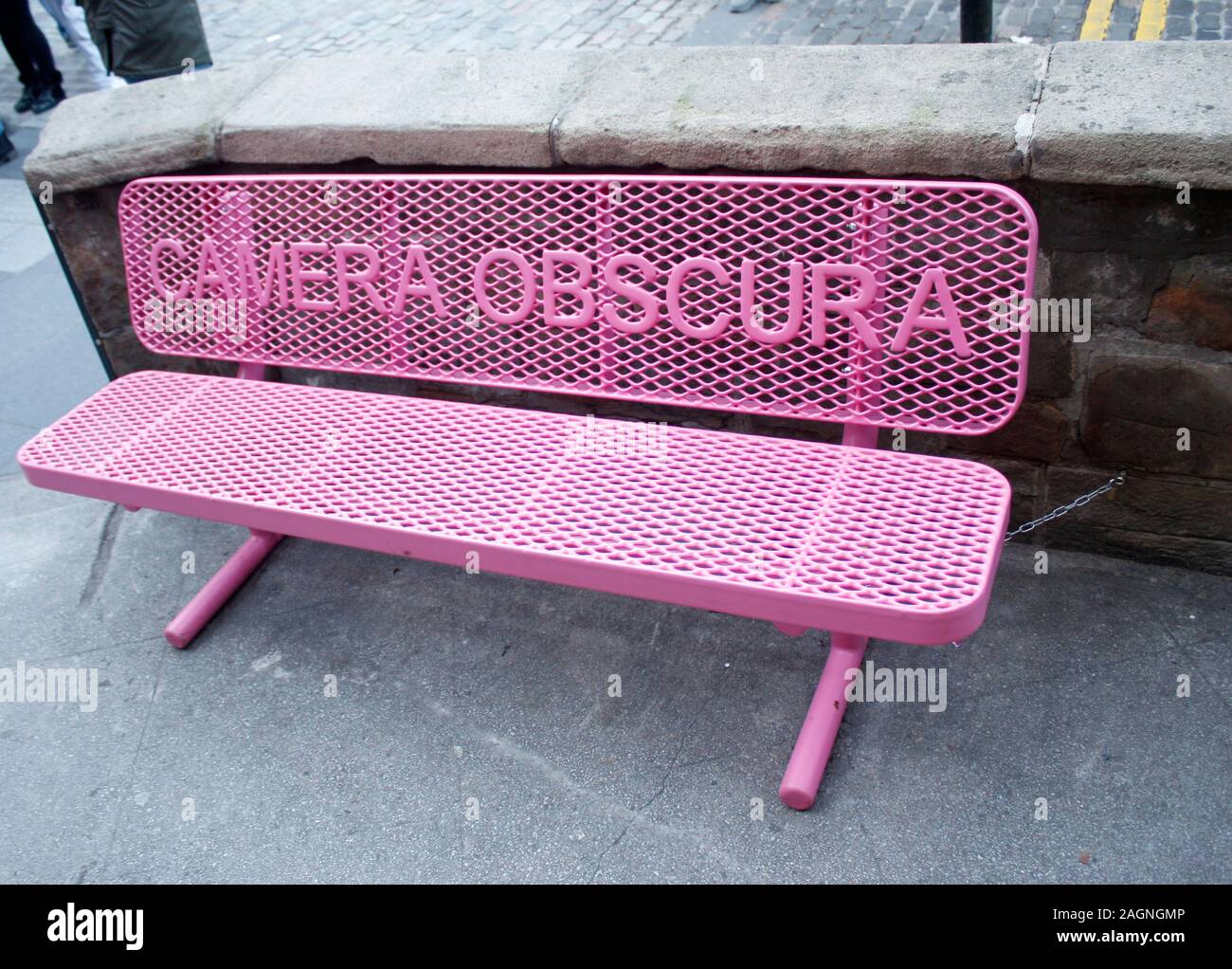 a seating bench in Camera Obscura , Edinburgh Stock Photo