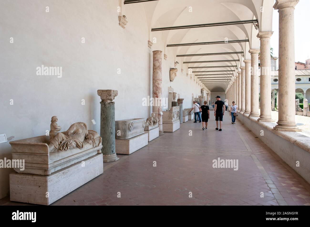 Italy, Rome, Terme di Diocleziano, Museo Nazionale Romano, Michelangelo's cloister, Santa Maria degli Angeli Stock Photo