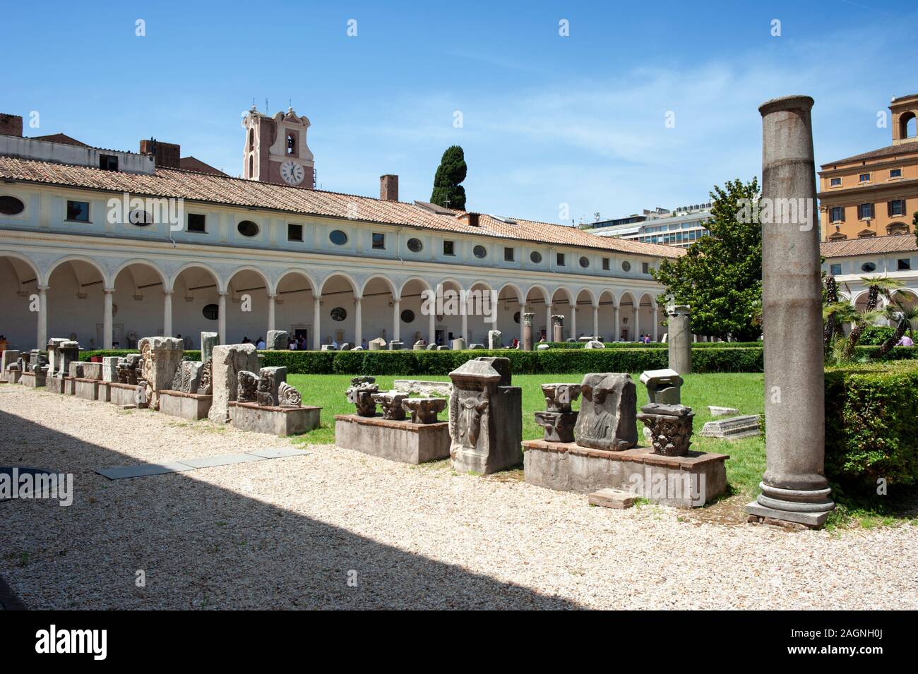 italy, rome, terme di diocleziano, museo nazionale romano, michelangelo's cloister, santa maria degli angeli Stock Photo