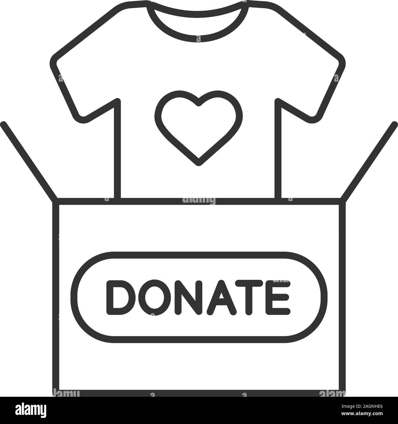 Clothes donating linear icon. Thin line illustration. Donation box with  t-shirt. Used clothes. Charity contour symbol. Vector isolated outline  drawing Stock Vector Image & Art - Alamy