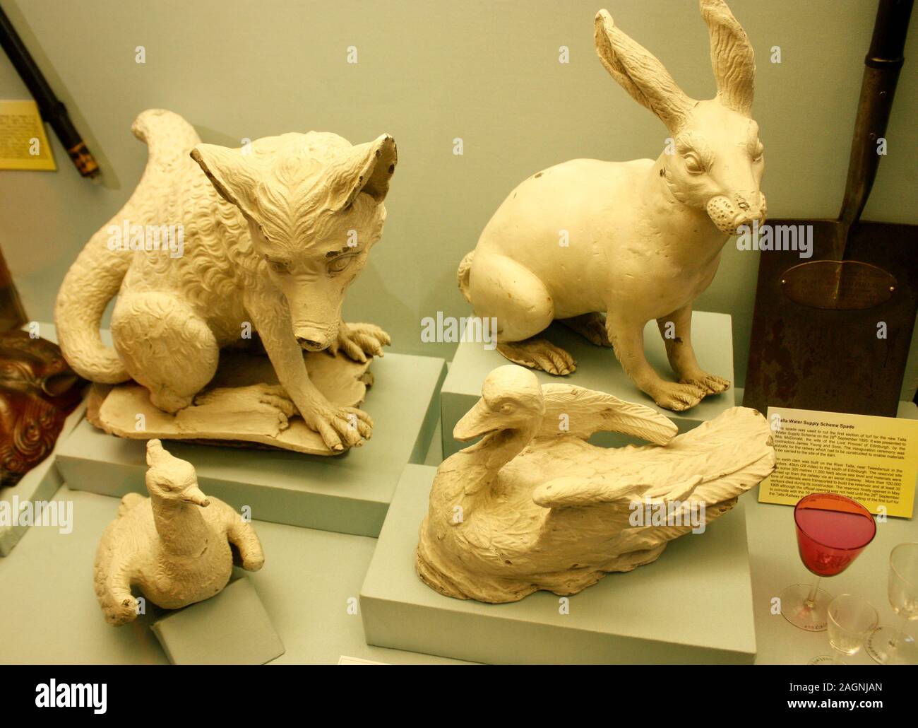 Animals statues on display in Edinburgh museum Stock Photo
