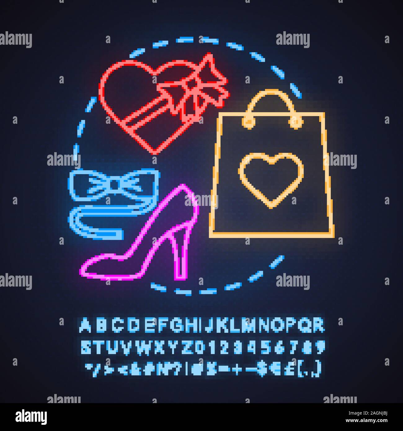 Romantic date neon light concept icon. Relationships idea. Valentine's ...