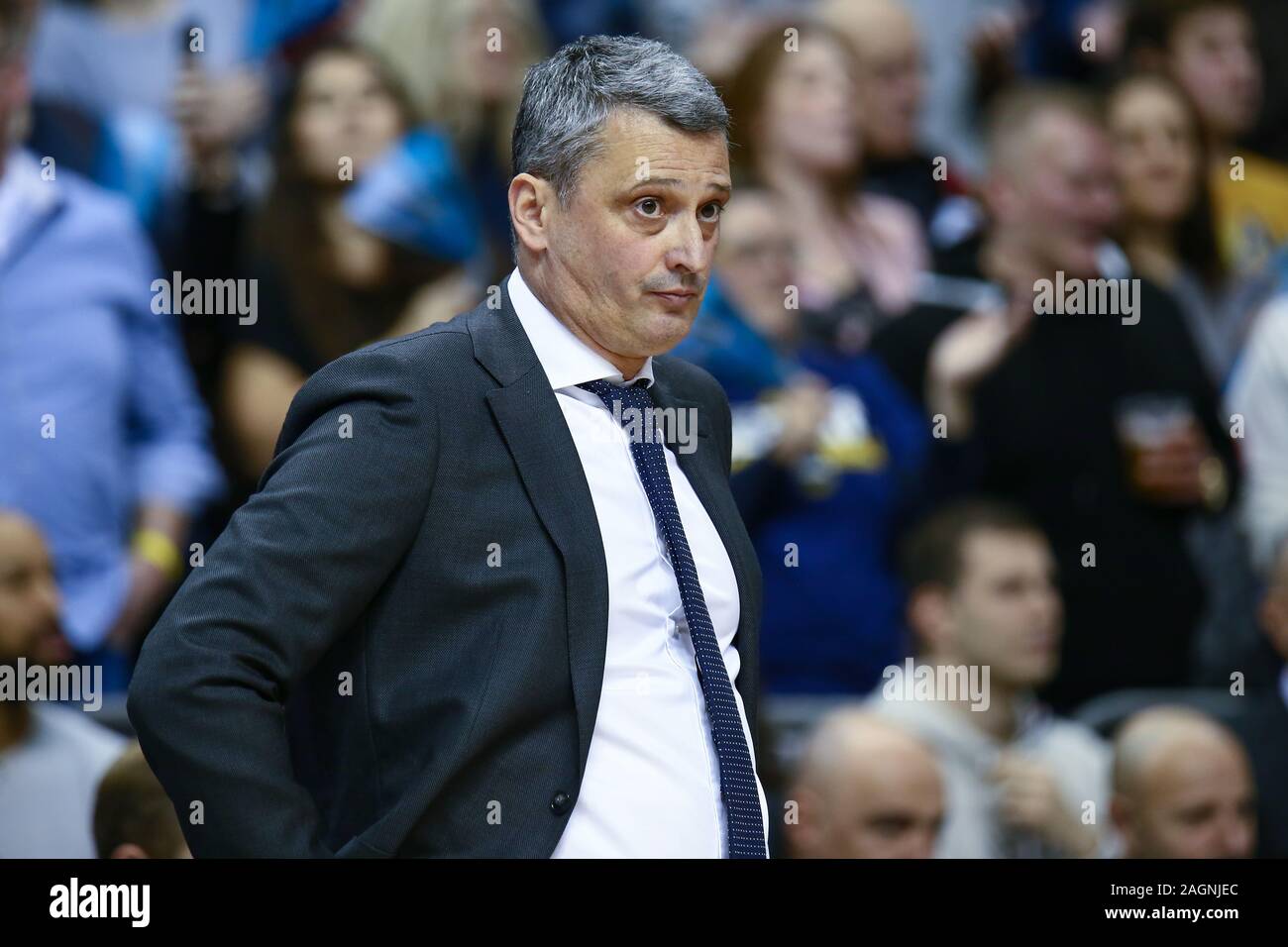 Berlin, Germany, December 18, 2019:Dejan Radonjic Head Coach of FC Bayern Munich Basketball during the Euroleague basketball match Stock Photo