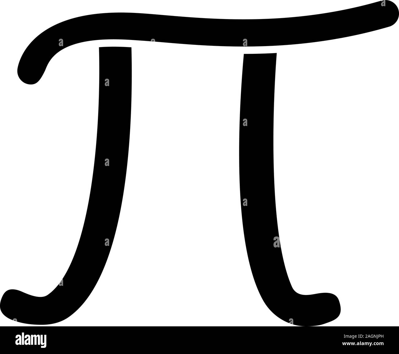 Pi glyph icon. Mathematical constant. Silhouette symbol. Negative space