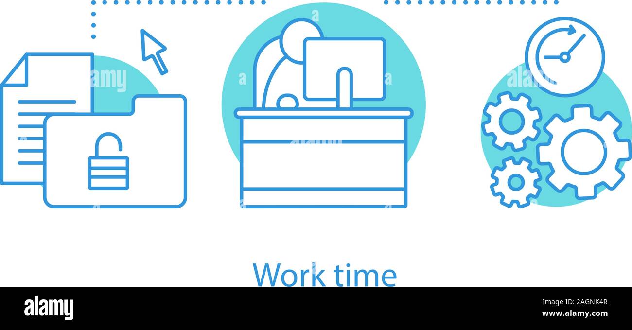 Working time concept icon. Programming idea thin line illustration. IT ...