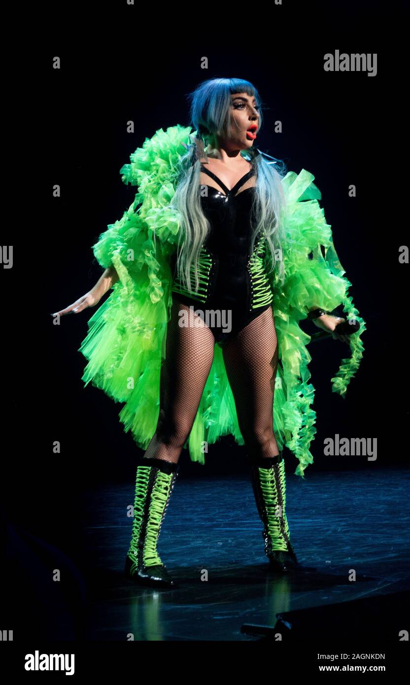 Lady Gaga performs at 'Enigma,' her Las Vegas residency at the Park MGM Theater, Park MGM, Las Vegas, NV, USA, October 23, 2019 Stock Photo