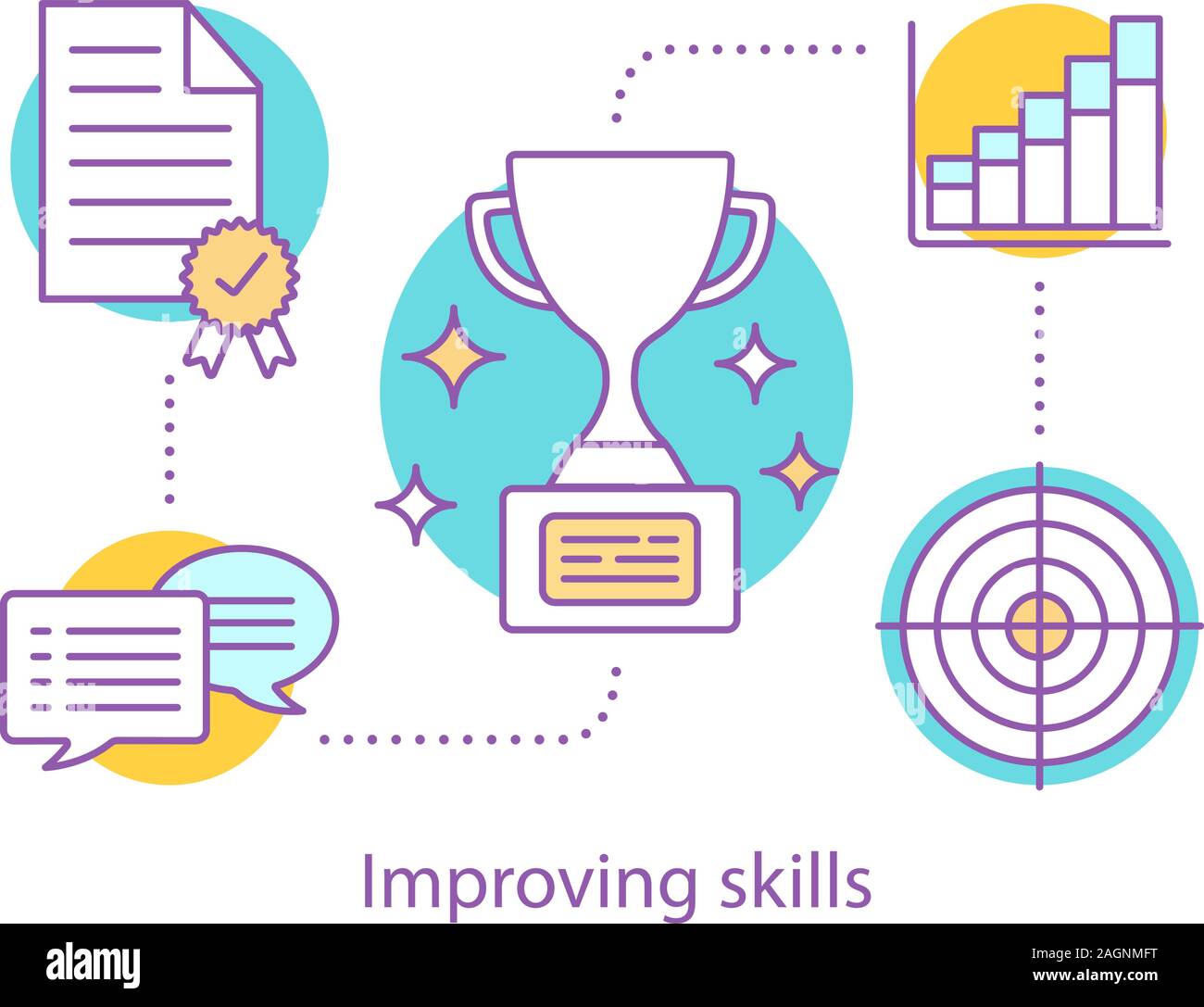 Skills improving concept icon. Business success. Personal growth idea ...