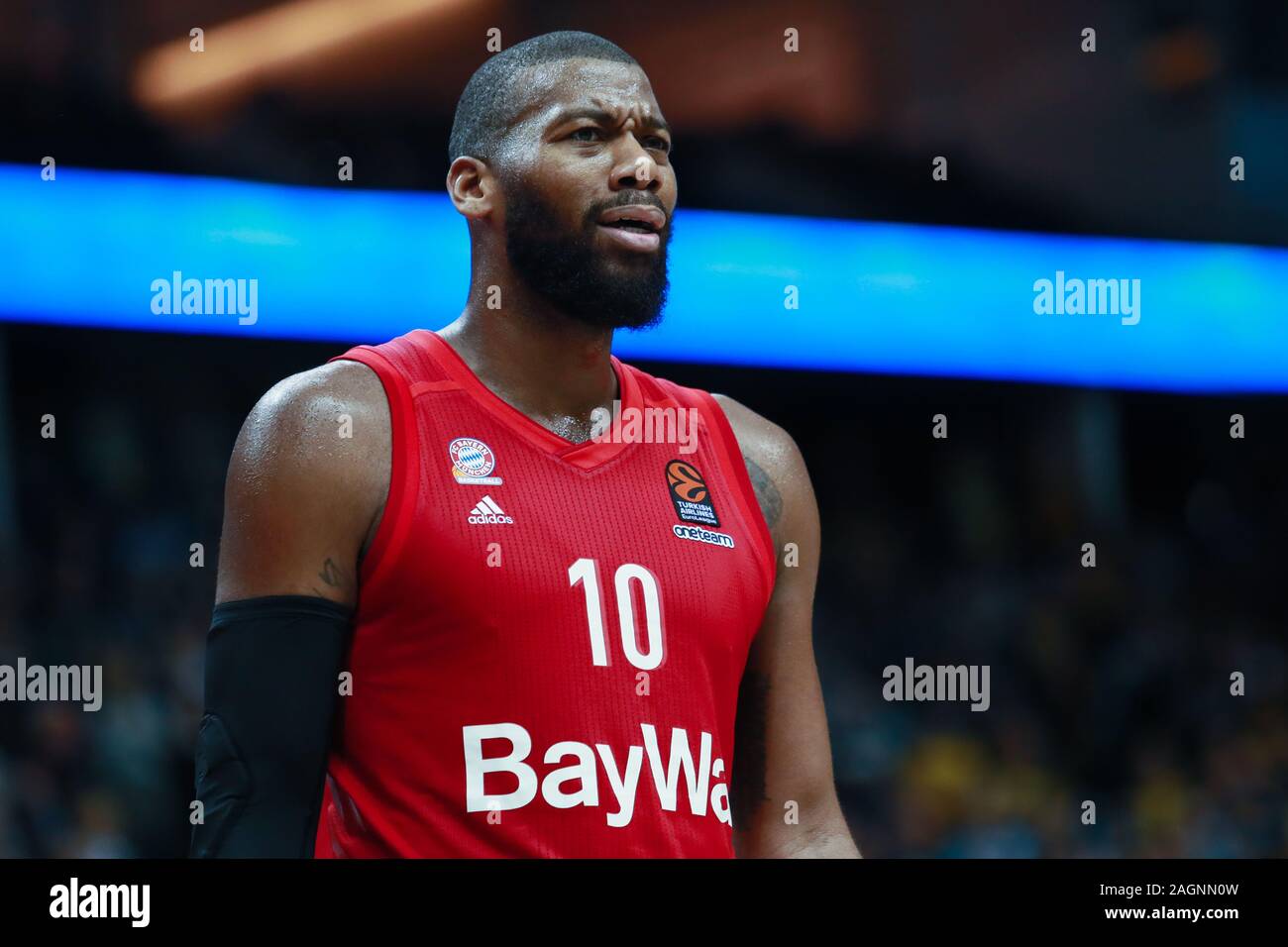 Berlin, Germany, December 18, 2019:Portrait of Greg Monroe of FC Bayern Munich Basketball in action during a basketball match Stock Photo