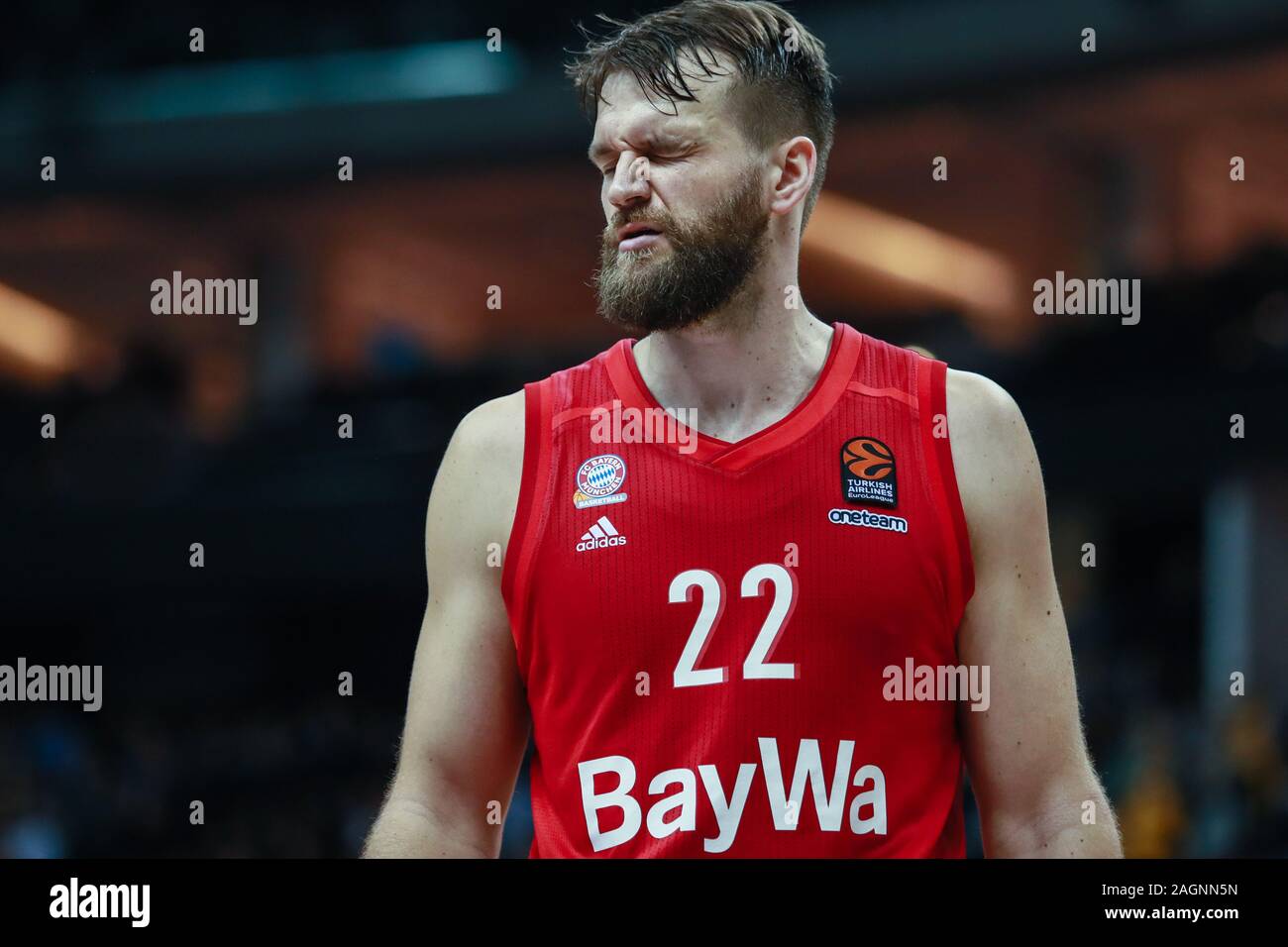 Berlin, Germany, December 18, 2019:Danilo Barthel of FC Bayern Munich Basketball during the EuroLeague basketball match Stock Photo