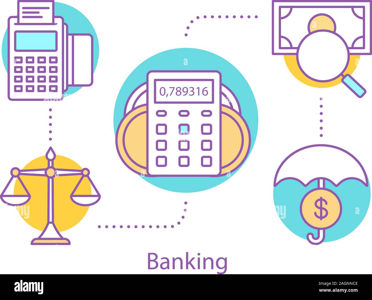 Banking concept icon. Saving money idea thin line illustration. Safe