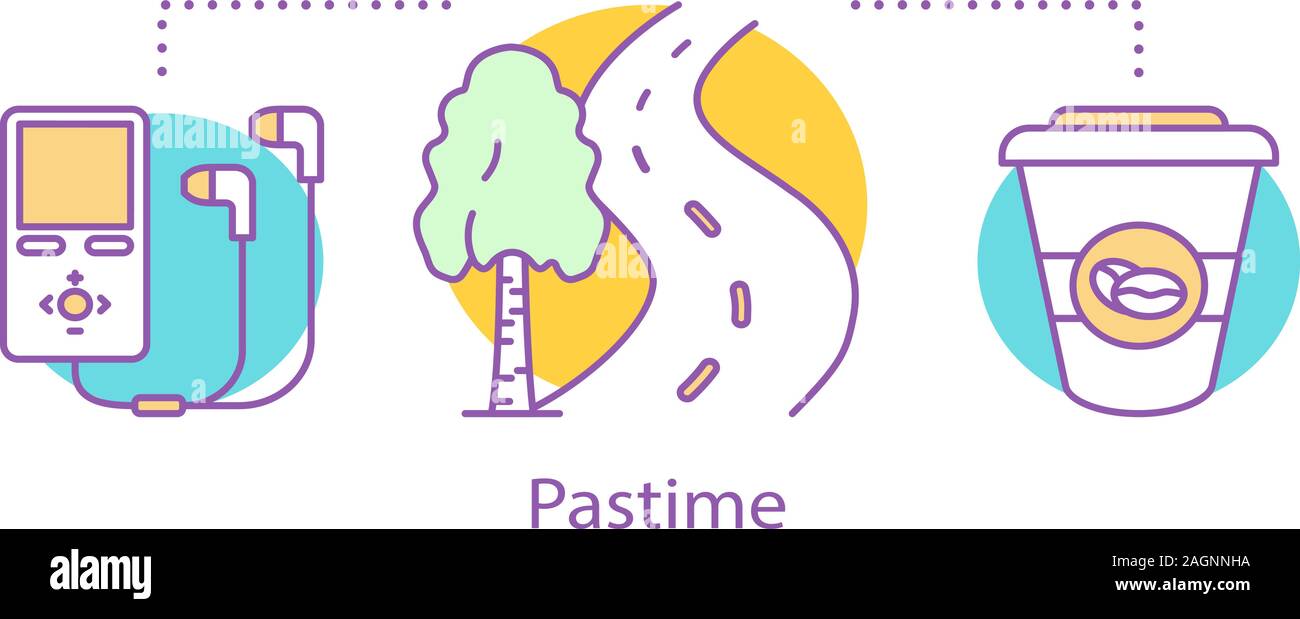 Pastime concept icon. Walking in park idea thin line illustration ...